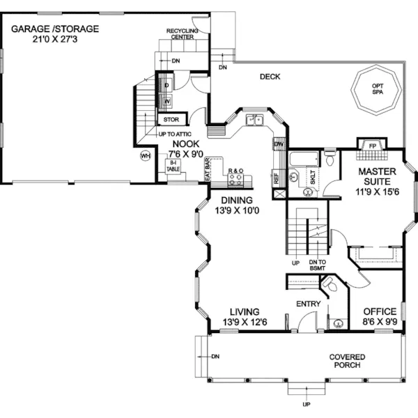 Craftsman House Plan First Floor - Gerschman Craftsman Home 085D-0473 - Search House Plans and More