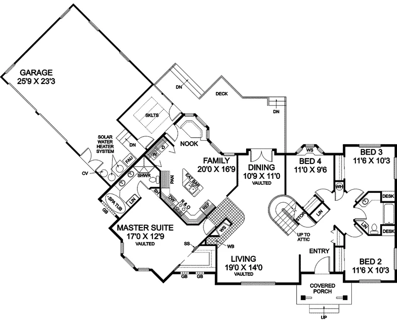 Ranch House Plan First Floor - Balmoral Traditional Ranch Home 085D-0474 - Search House Plans and More
