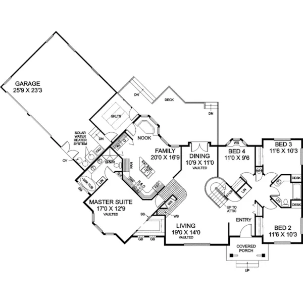 Country House Plan First Floor - Balmoral Traditional Ranch Home 085D-0474 - Search House Plans and More