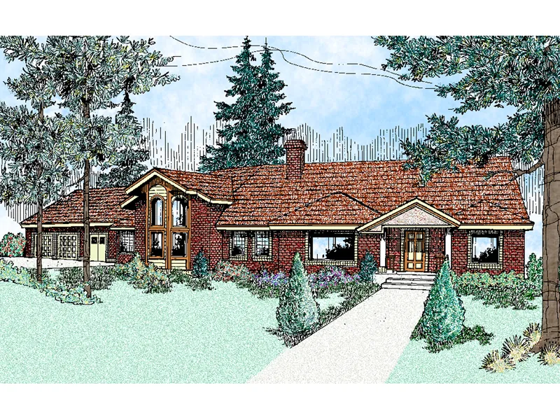 Traditional House Plan Front of Home - Balmoral Traditional Ranch Home 085D-0474 - Search House Plans and More