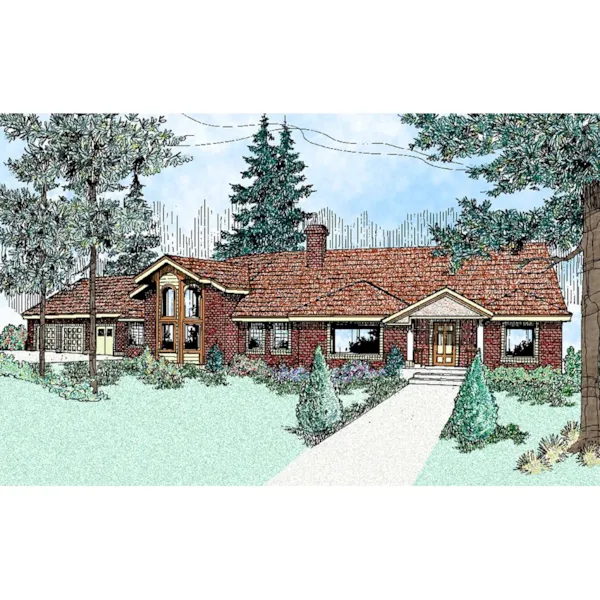 Country House Plan Front of Home - Balmoral Traditional Ranch Home 085D-0474 - Search House Plans and More