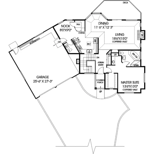 Mountain House Plan First Floor - Kettington Split-Level Home 085D-0476 - Search House Plans and More