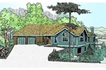 Mountain House Plan Front of Home - Kettington Split-Level Home 085D-0476 - Search House Plans and More