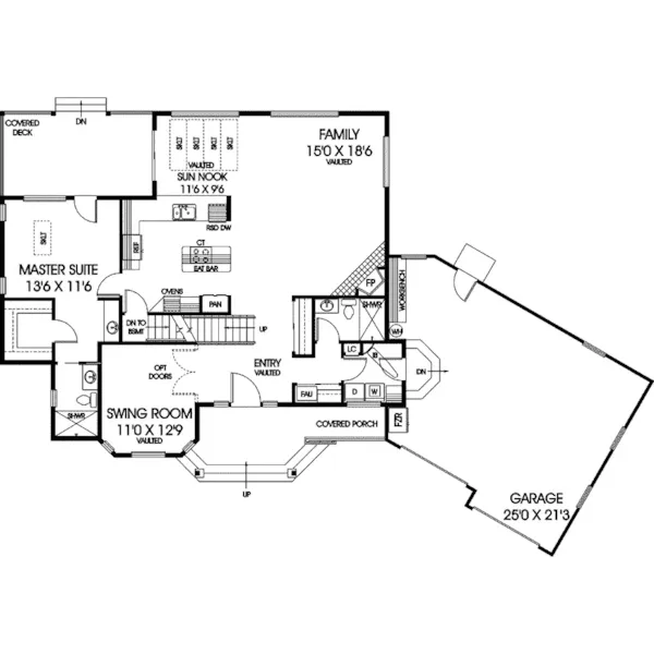 Contemporary House Plan First Floor - Cristo Hill Traditional Home 085D-0478 - Search House Plans and More