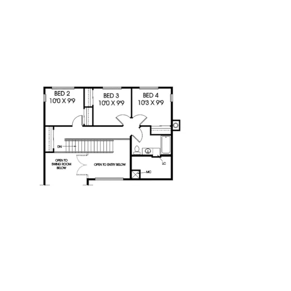 Contemporary House Plan Second Floor - Cristo Hill Traditional Home 085D-0478 - Search House Plans and More