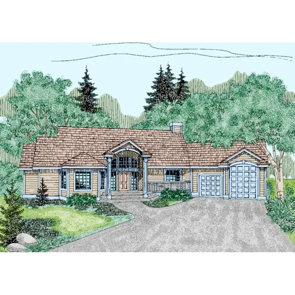 Contemporary House Plan Front of Home - Cristo Hill Traditional Home 085D-0478 - Search House Plans and More