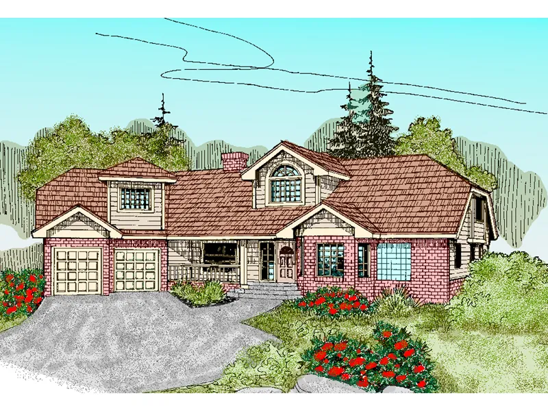 Ranch House Plan Front of Home - Bournemouth Tudor Style Home 085D-0479 - Search House Plans and More