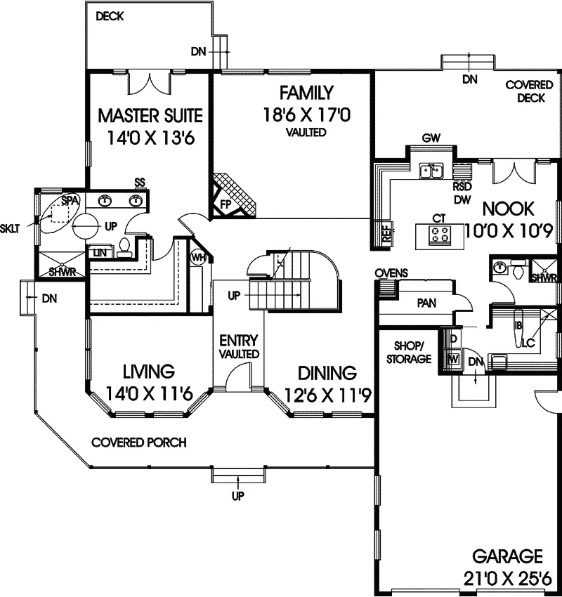 Luxury House Plan First Floor - Grafton Ferry Bungalow Home 085D-0482 - Search House Plans and More