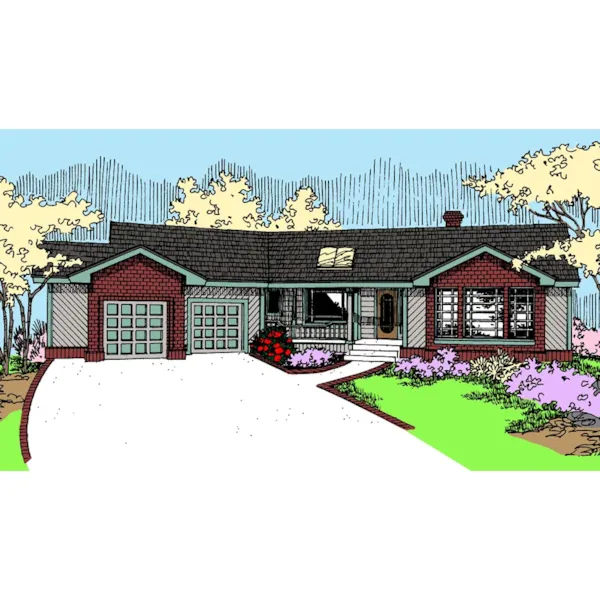 Ranch House Plan Front of Home - Johannes Country Home 085D-0483 - Search House Plans and More