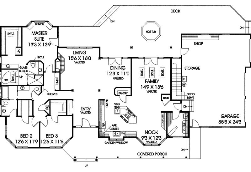 Country House Plan First Floor - Burdett Country Home 085D-0484 - Search House Plans and More