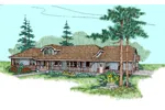 Ranch House Plan Front of Home - Burdett Country Home 085D-0484 - Search House Plans and More