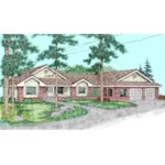 Ranch House Plan Front of Home - Tealcrest Contemporary Home 085D-0485 - Shop House Plans and More