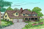 Colonial House Plan Front of Home - Tindall Manor Luxury Farmhouse 085D-0486 - Shop House Plans and More