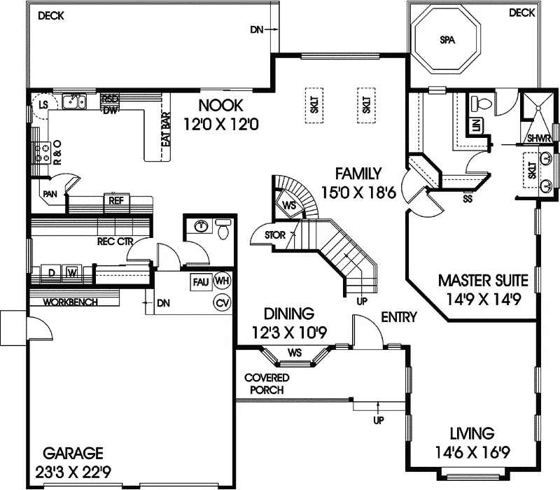 Traditional House Plan First Floor - Lumley Traditional Home 085D-0488 - Shop House Plans and More