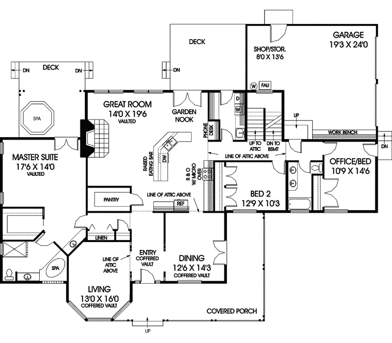 Modern House Plan First Floor - Wellsmont Ranch Home 085D-0490 - Shop House Plans and More