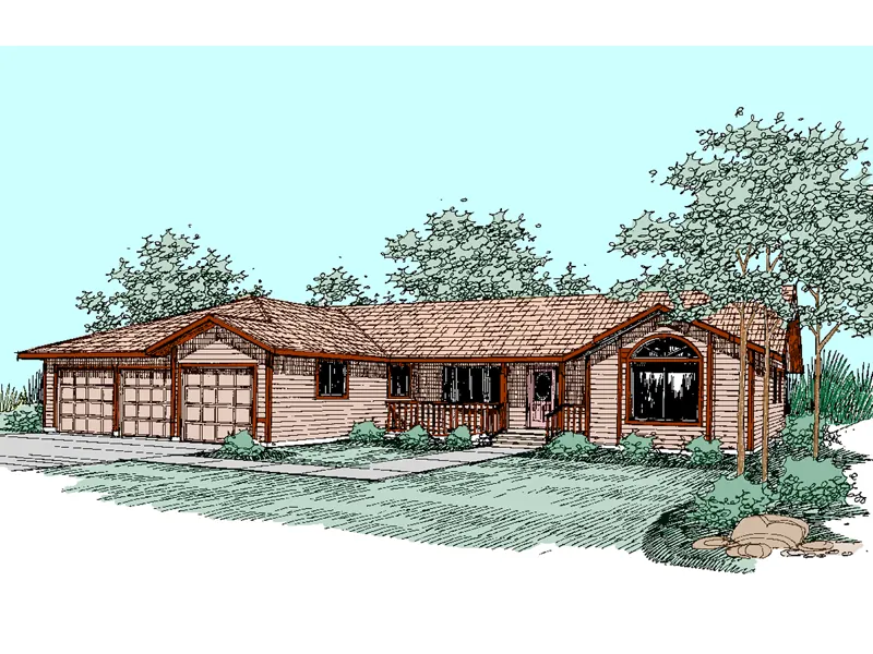 Contemporary House Plan Front of Home - Rolling Hollow Ranch Home 085D-0491 - Shop House Plans and More