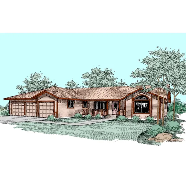 Country House Plan Front of Home - Rolling Hollow Ranch Home 085D-0491 - Shop House Plans and More