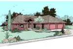 Ranch House Plan Front of Home - Thornfield Contemporary Home 085D-0493 - Shop House Plans and More