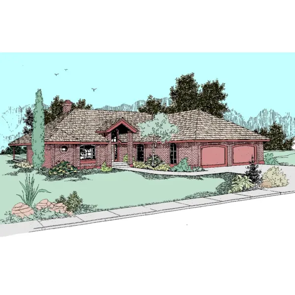 Ranch House Plan Front of Home - Thornfield Contemporary Home 085D-0493 - Shop House Plans and More