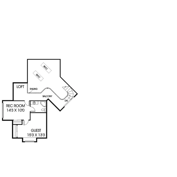 Traditional House Plan Second Floor - Pringle Tudor Home 085D-0495 - Shop House Plans and More