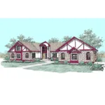 Traditional House Plan Front of Home - Pringle Tudor Home 085D-0495 - Shop House Plans and More