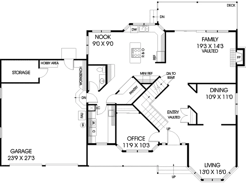 Bungalow House Plan First Floor - Eagle Cliff Victorian Home 085D-0496 - Search House Plans and More
