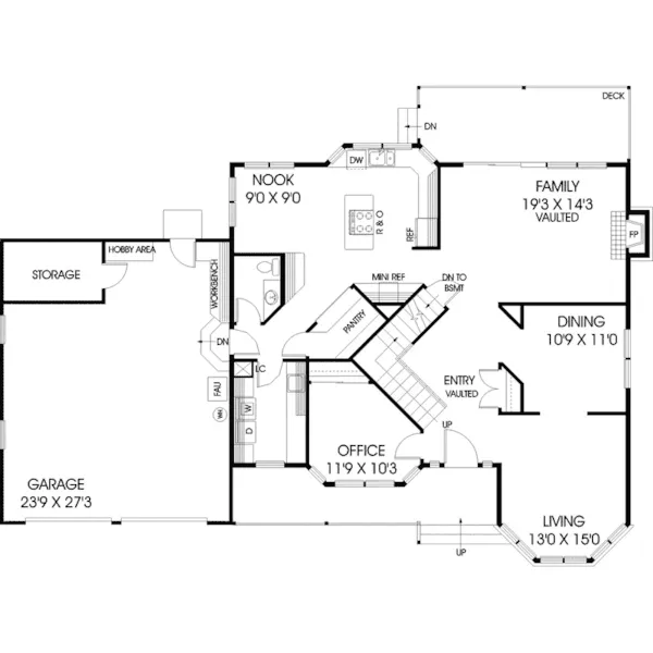 Colonial House Plan First Floor - Eagle Cliff Victorian Home 085D-0496 - Search House Plans and More