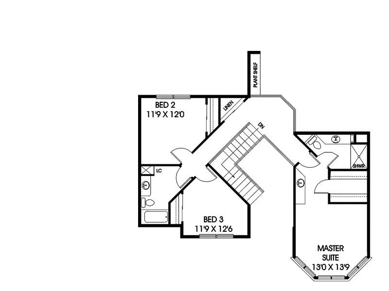 Bungalow House Plan Second Floor - Eagle Cliff Victorian Home 085D-0496 - Search House Plans and More