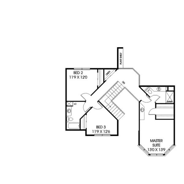 Colonial House Plan Second Floor - Eagle Cliff Victorian Home 085D-0496 - Search House Plans and More