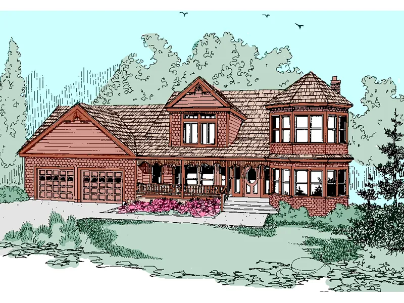 Traditional House Plan Front of Home - Eagle Cliff Victorian Home 085D-0496 - Search House Plans and More