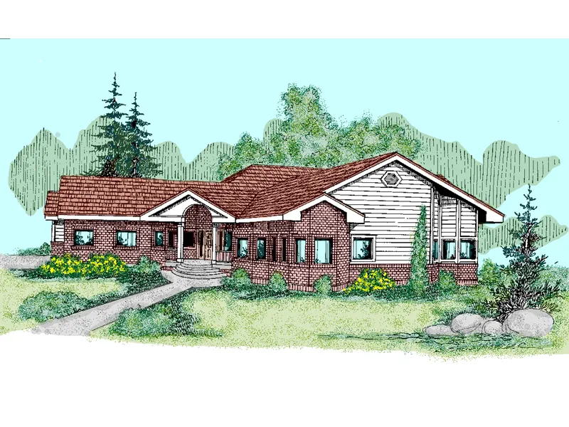 Ranch House Plan Front of Home - Sundermeier Hill Ranch Home 085D-0497 - Shop House Plans and More