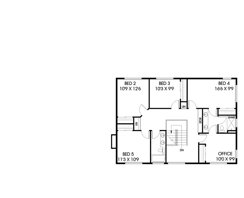 Luxury House Plan Second Floor - Mollette Rustic Modern Home 085D-0498 - Shop House Plans and More