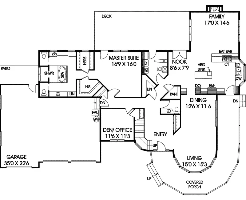 Country House Plan First Floor - Sungrove Victorian Home 085D-0499 - Shop House Plans and More