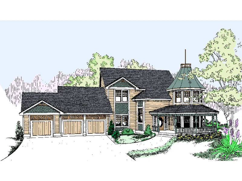 Contemporary House Plan Front of Home - Sungrove Victorian Home 085D-0499 - Shop House Plans and More