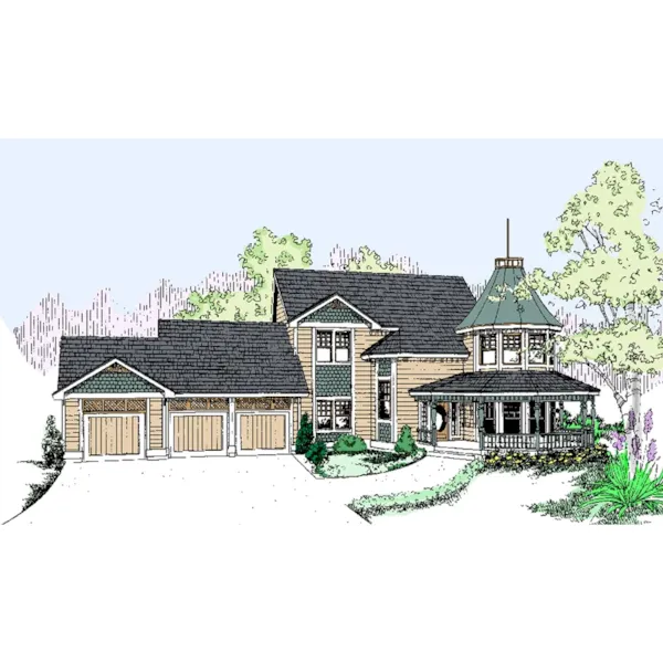 Farmhouse Plan Front of Home - Sungrove Victorian Home 085D-0499 - Shop House Plans and More