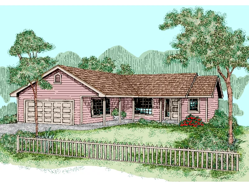 Country House Plan Front of Home - Gambrill Garden Ranch Home 085D-0500 - Search House Plans and More