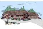 Ranch House Plan Front of Home - Gary Glen Craftsman Home 085D-0502 - Search House Plans and More