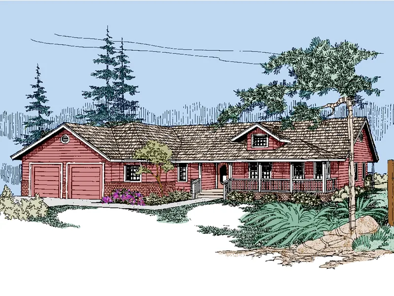 Ranch House Plan Front of Home - Drexel Pass Traditional Home 085D-0503 - Search House Plans and More