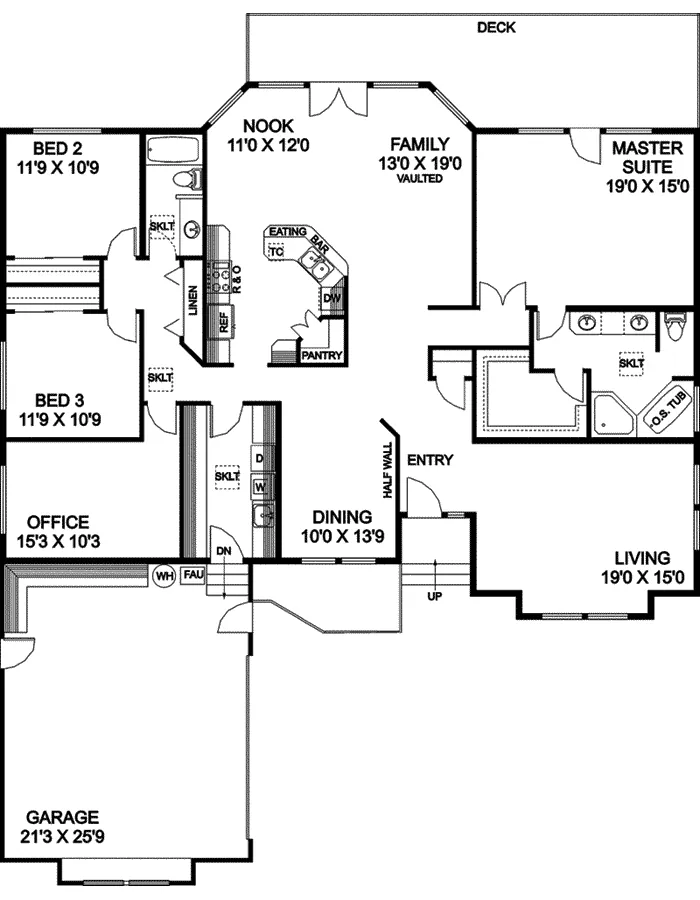Contemporary House Plan First Floor - Theresa Contemporary Home 085D-0507 - Shop House Plans and More