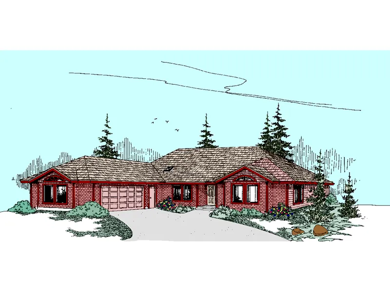 Ranch House Plan Front of Home - Theresa Contemporary Home 085D-0507 - Shop House Plans and More