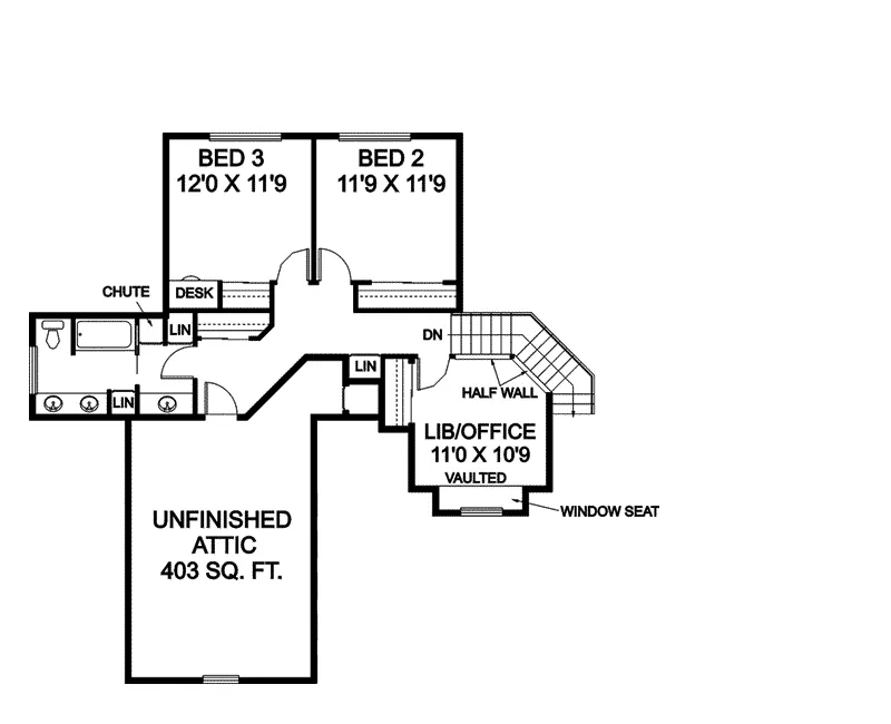 Country House Plan Second Floor - Dubois Creek Country Home 085D-0508 - Search House Plans and More