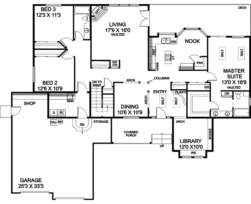 Traditional House Plan First Floor - Timothyridge Country Ranch Home 085D-0509 - Shop House Plans and More