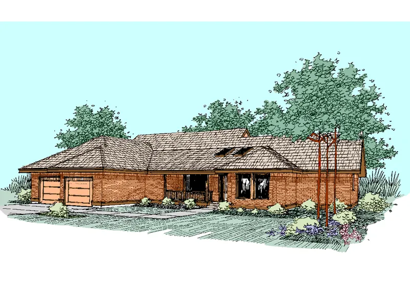 Traditional House Plan Front of Home - Timothyridge Country Ranch Home 085D-0509 - Shop House Plans and More