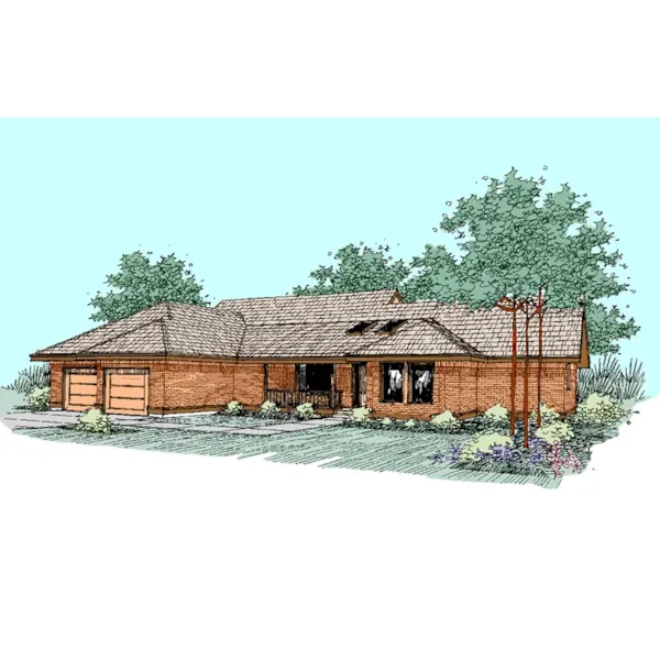 Traditional House Plan Front of Home - Timothyridge Country Ranch Home 085D-0509 - Shop House Plans and More