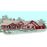 Traditional House Plan Front of Home - Curran Luxury Ranch Home 085D-0510 - Search House Plans and More