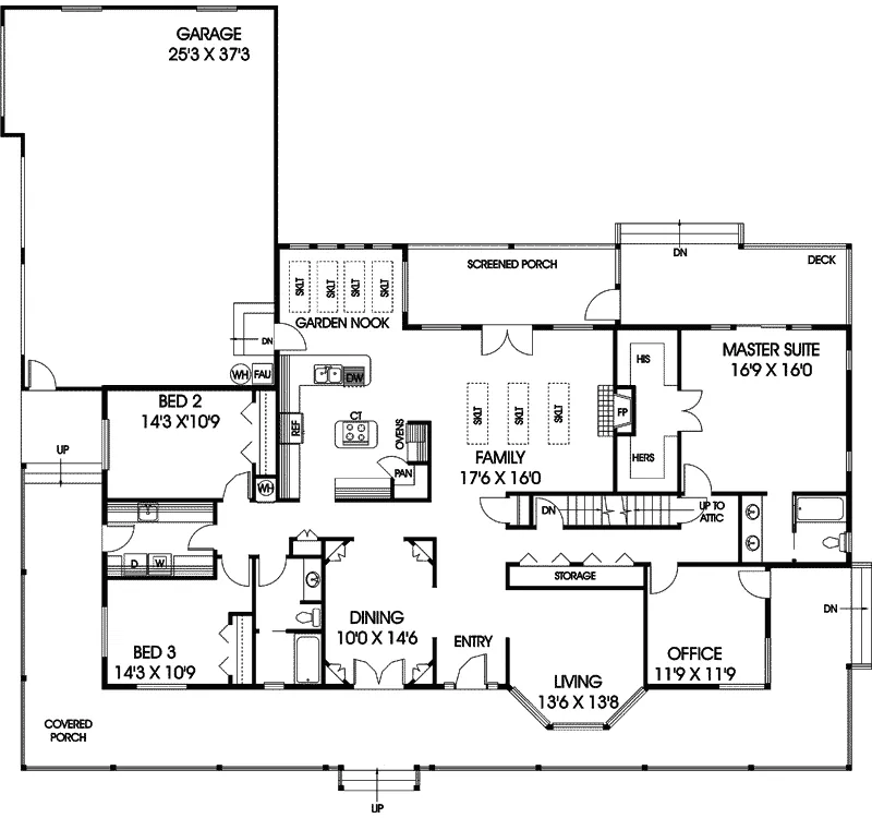 Traditional House Plan First Floor - Calusa Pine Rustic Country Home 085D-0511 - Search House Plans and More
