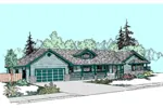 Traditional House Plan Front of Home - Hollymont Country Ranch Home 085D-0513 - Search House Plans and More