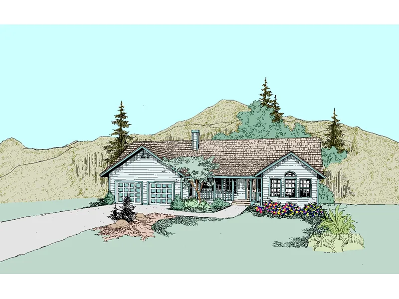 Ranch House Plan Front of Home - Leasburg Country Ranch Home 085D-0519 - Shop House Plans and More