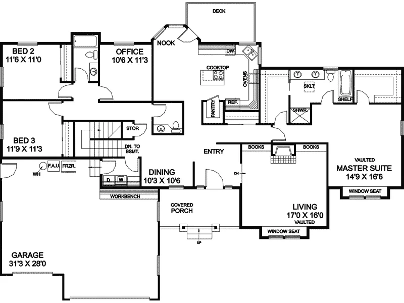 Contemporary House Plan First Floor - Italia Palm Mediterranean Home 085D-0520 - Search House Plans and More