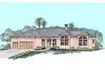 Florida House Plan Front of Home - Italia Palm Mediterranean Home 085D-0520 - Search House Plans and More